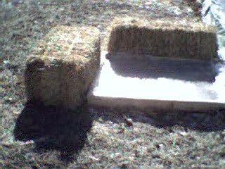 Bales of hay for seats.